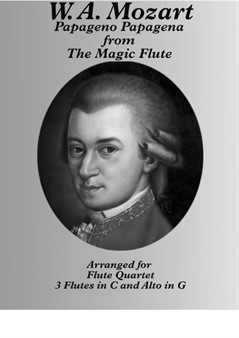 Papageno Papagena from 'The Magic Flute' for Flute, Alto Flute Quartet